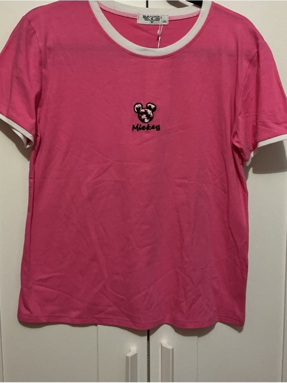 Short Sleeve Pink Ringer Tee for Kids